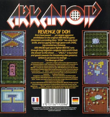 Arkanoid - Revenge of Doh box cover back